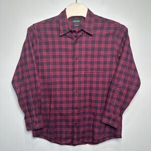 Orvis Men’s Flannel‎ Long Sleeve Classic Fit LARGE Button Down Plaid Red Black